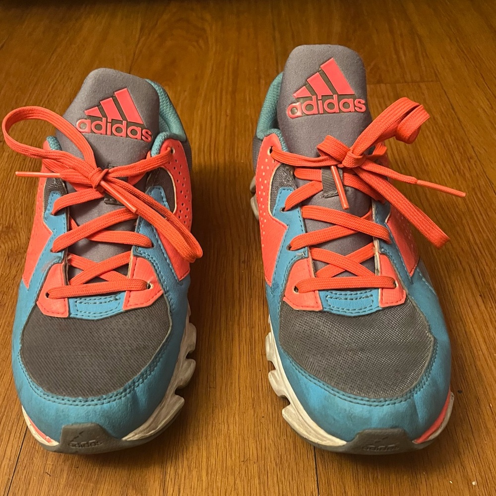 Girls size 5 Adidas multicolored sneakers